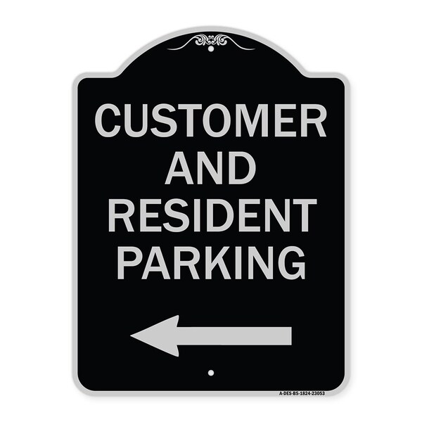 Reserved Parking Customer and Visitor Parking Heavy-Gauge Aluminum Sign, 24" x 18", BS-1824-23053